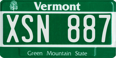 VT license plate XSN887