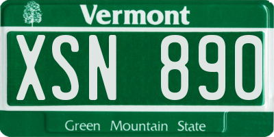 VT license plate XSN890