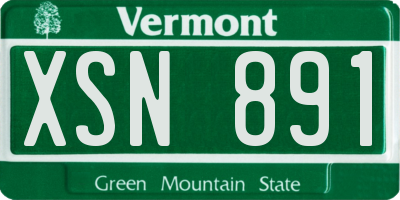 VT license plate XSN891