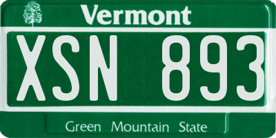 VT license plate XSN893