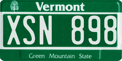 VT license plate XSN898