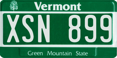 VT license plate XSN899