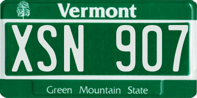 VT license plate XSN907