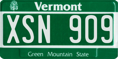 VT license plate XSN909