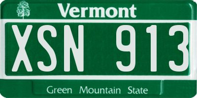 VT license plate XSN913
