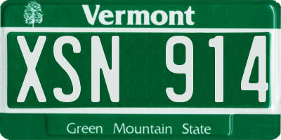 VT license plate XSN914