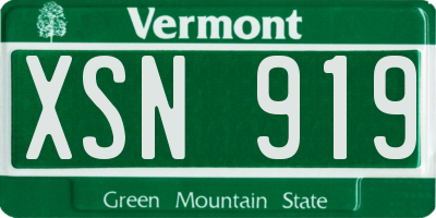 VT license plate XSN919