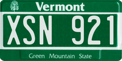 VT license plate XSN921