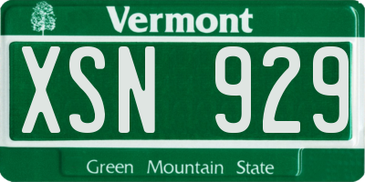 VT license plate XSN929