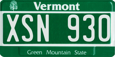 VT license plate XSN930