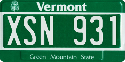VT license plate XSN931