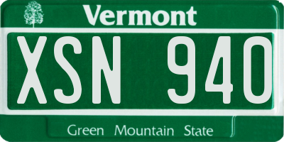 VT license plate XSN940