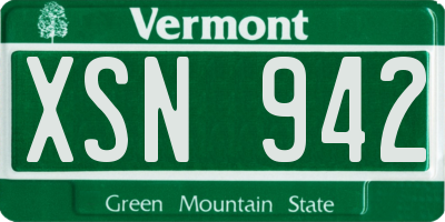VT license plate XSN942