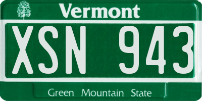 VT license plate XSN943
