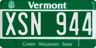 VT license plate XSN944