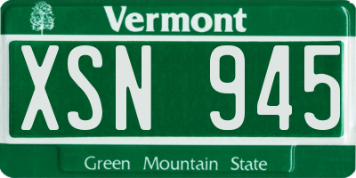 VT license plate XSN945