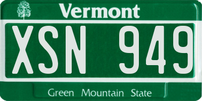VT license plate XSN949