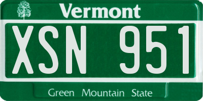 VT license plate XSN951