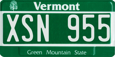 VT license plate XSN955