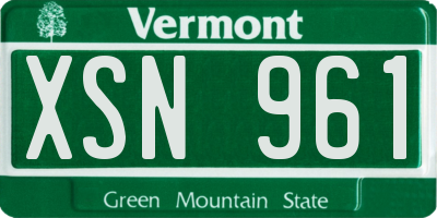 VT license plate XSN961