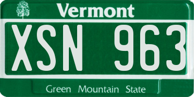 VT license plate XSN963