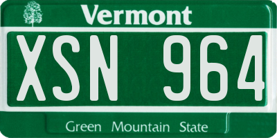 VT license plate XSN964