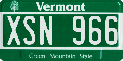 VT license plate XSN966