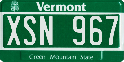 VT license plate XSN967