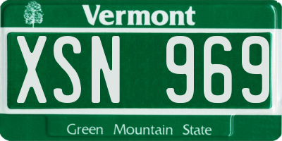 VT license plate XSN969