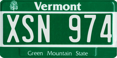 VT license plate XSN974
