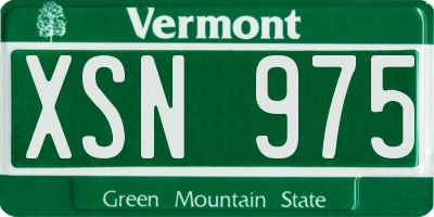VT license plate XSN975