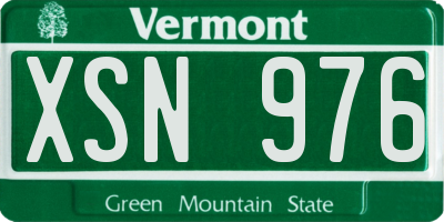 VT license plate XSN976