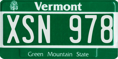 VT license plate XSN978