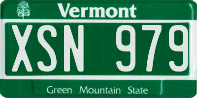 VT license plate XSN979