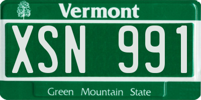VT license plate XSN991