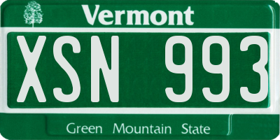 VT license plate XSN993