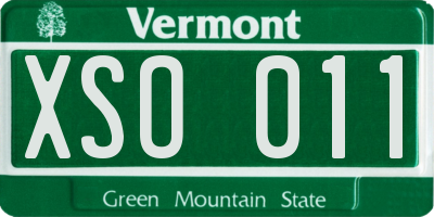 VT license plate XSO011