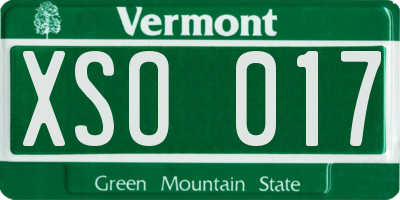 VT license plate XSO017