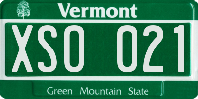 VT license plate XSO021
