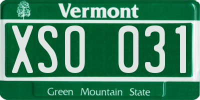 VT license plate XSO031