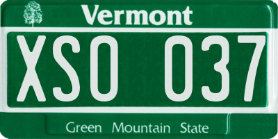 VT license plate XSO037