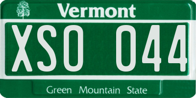 VT license plate XSO044