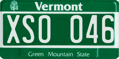 VT license plate XSO046