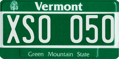 VT license plate XSO050