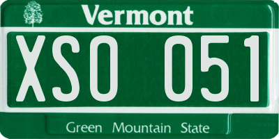 VT license plate XSO051