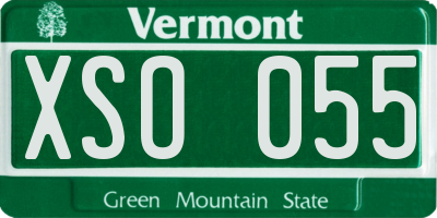 VT license plate XSO055