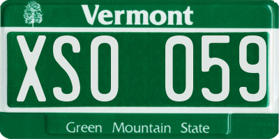 VT license plate XSO059