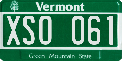 VT license plate XSO061