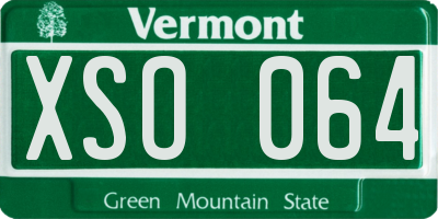 VT license plate XSO064