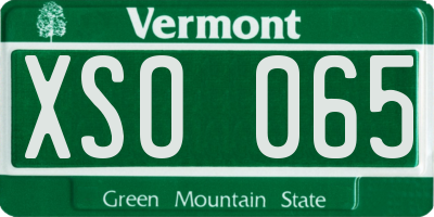 VT license plate XSO065